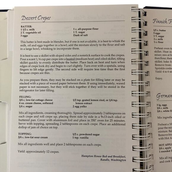 Northwest Mornings Washington Bed & Breakfast Guild Cookbook Favorite Recipes 20 - Picture 12 of 14